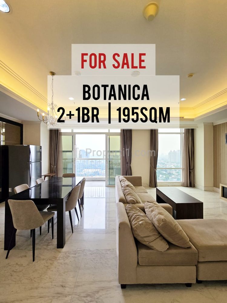 Jual Apartemen Botanica Termurah – 2+1 BR 195 m2 Furnished, Ready to Move in, High Floor – By Inhouse Botanica, Direct Owner