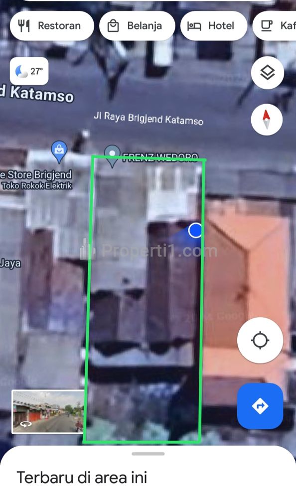 Dijual Murah Tanah Pinggir Jalan Raya dengan Bangunan Ruko, Jl. Brigjend Katamso, Waru, Sidoarjo