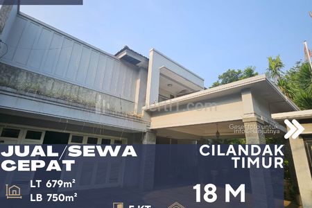 Dijual atau Disewakan Rumah Mewah Jalan Depan Rumah Lebar Siap Huni di Daerah Cilandak Timur, Jakarta Selatan