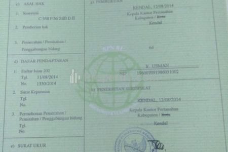 Dijual Murah Tanah SHM Pekarangan Trisobo Boja Kendal