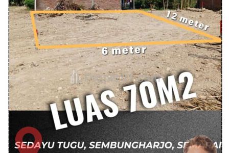 Dijual Segera Kavling Siap Huni di Sedayu Tugu Sembungharjo Semarang, Dekat Jalan Raya Pasar Bangetayu