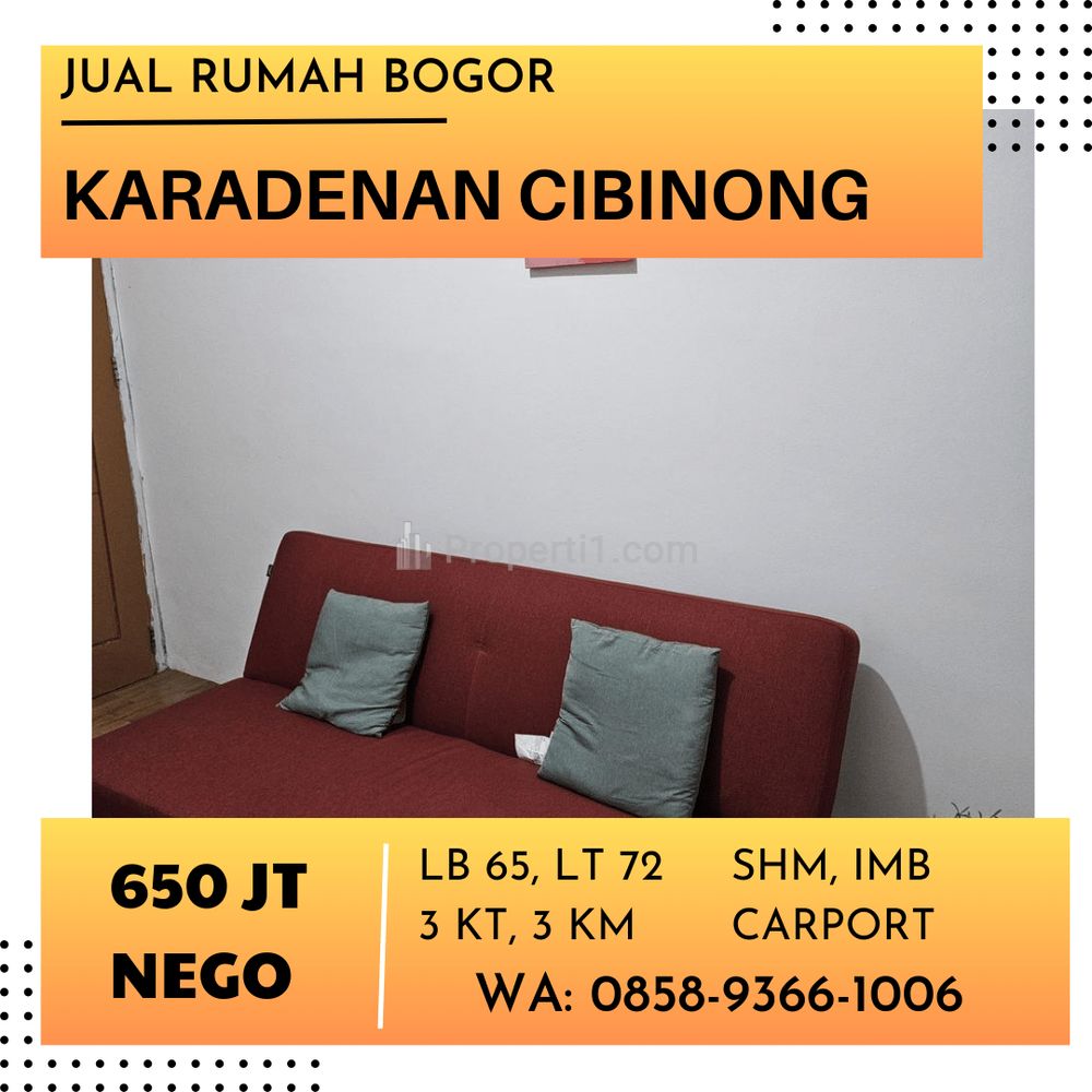 Jual Rumah Bogor Karadenan Cibinong Bogor, Terbaru Cakep 2 Lantai, Dekat ke Stasiun Cilebut