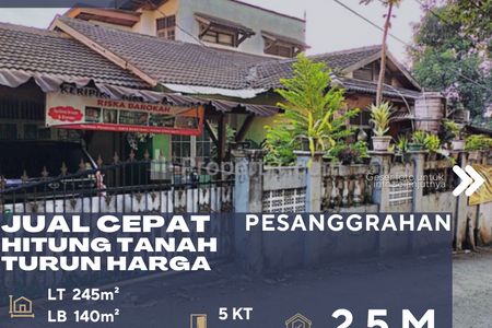 Dijual Tanah Bonus Dengan Bangunan 5BR di Daerah Pesanggrahan Jakarta Selatan