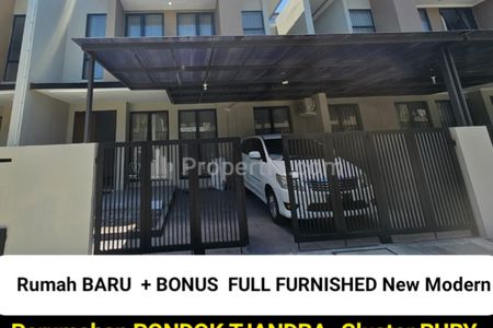 Dijual Rumah Pondok Tjandra - Pondok Candra - New Baru 2 Lantai Bonus Full Furniture Dekat Akses Tol, Sekolah Petra - Sidoarjo