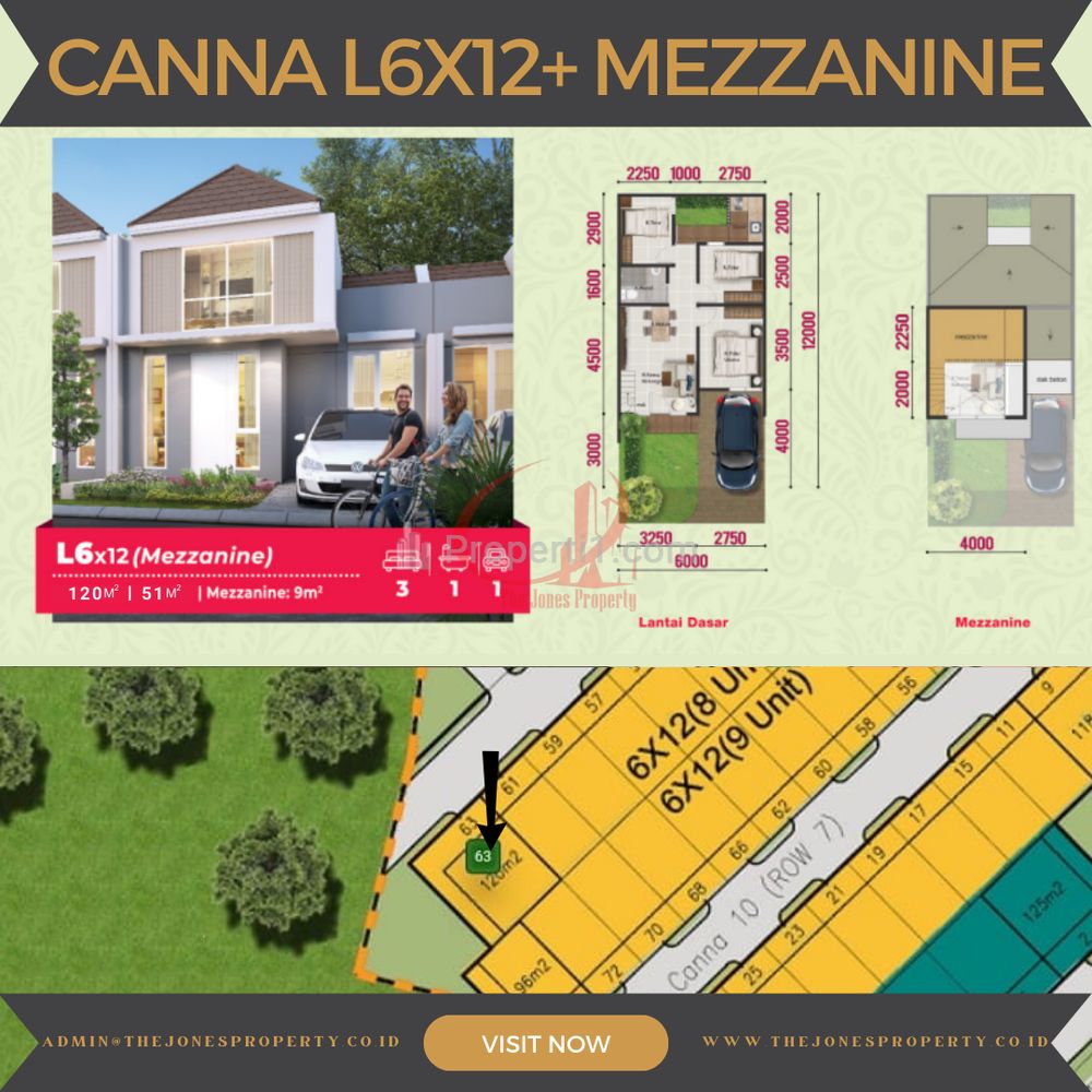 Dijual Rumah Cluster Canna L6x12+ Mezzanine di Tangerang