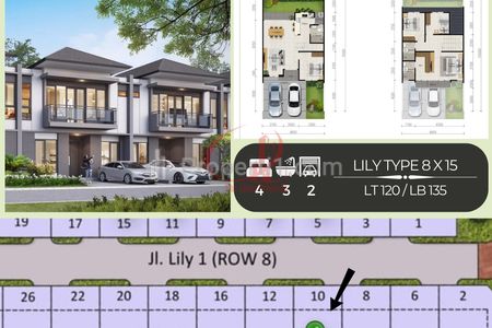 Dijual Rumah Cluster Lily Type L8 X 15 (STD) di Tangerang