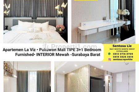 Jual Apartemen La Viz Mansion Surabaya Barat - Pakuwon Mall Tipe 3+1 Bedroom Semi Furnished - INTERIOR Mewah