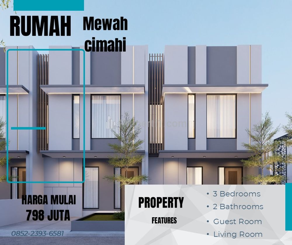 Dijual Rumah 2 Lantai di Cluster Elit Cipageran Cimahi Bandung Barat, 3 Kamar Tidur, 2 Kamar Mandi