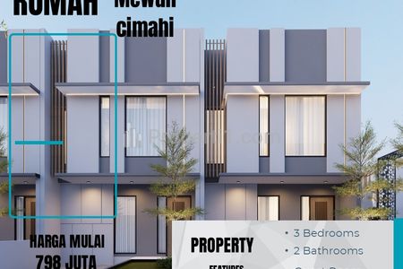 Dijual Rumah 2 Lantai di Cluster Elit Cipageran Cimahi Bandung Barat, 3 Kamar Tidur, 2 Kamar Mandi