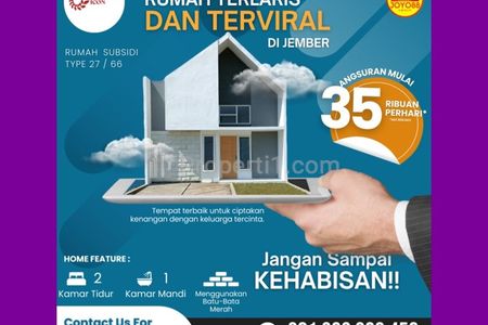 Dijual Rumah Viral Terlaris Tanpa DP Perumahan Pusat Kota Jember Terstrategis Minimalis Modern