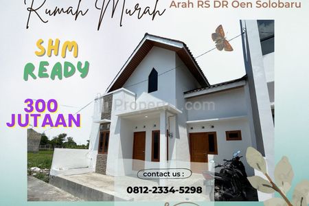 Dijual Rumah Murah di Baki Sukoharjo, Rumah Arah Solobaru