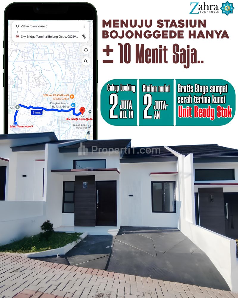 Rumah Dijual DP 0% Dekat Stasiun Bojonggede Bogor