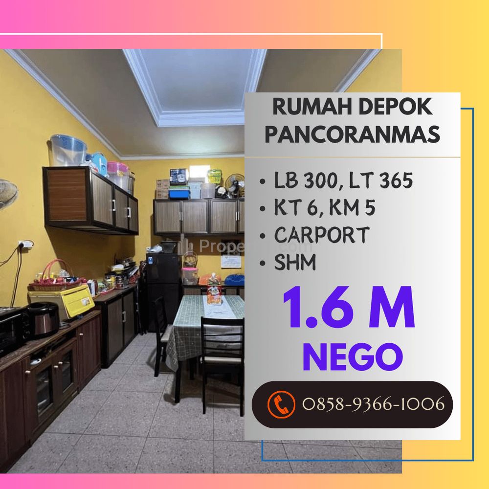 Jual Rumah Depok Pancoran Mas Pitara Cakep Luas Dekat ke Tol Sawangan