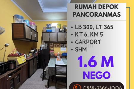 Jual Rumah Depok Pancoran Mas Pitara Cakep Luas Dekat ke Tol Sawangan