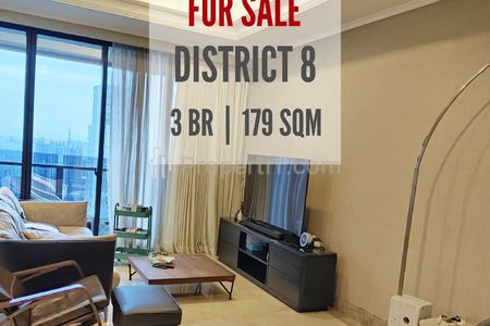 Jual Apartemen District 8 Senopati, 3+1 BR, 179sqm, Bagus, Furnished, Termurah, Direct Owner 