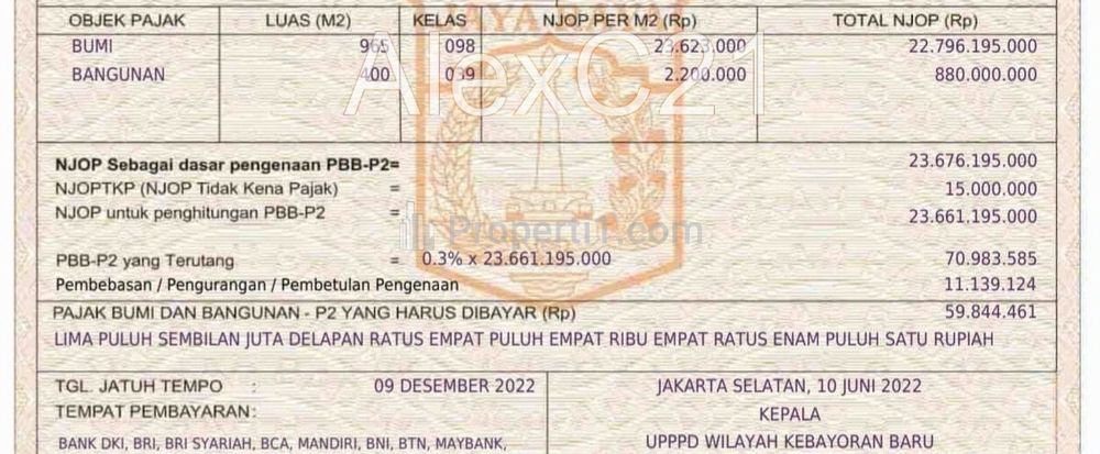 Dijual Tanah Hunian 66% dari NJOP di Radio Dalam, Kebayoran Lama Selatan, Kebayoran Baru, Jakarta Selatan