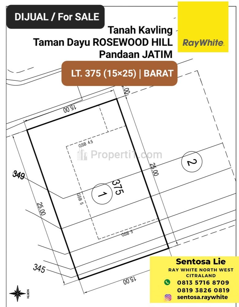 MURAH Rp2,9 jt-an/m2 Dijual Tanah Kavling Taman Dayu Cluster Rosewood Hill - Citraland Pandaan Pasuruan JATIM