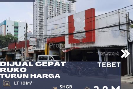 Dijual Ruko 2 Lantai Samping Jalan Raya Utama Turun Harga di Tebet Jakarta Selatan