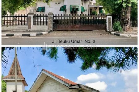 Jual Cepat Murah Turun Harga Rumah Huk SHM di Jalan Teuku Umar, Luas Tanah 2975 m2, Menteng, Jakarta Pusat