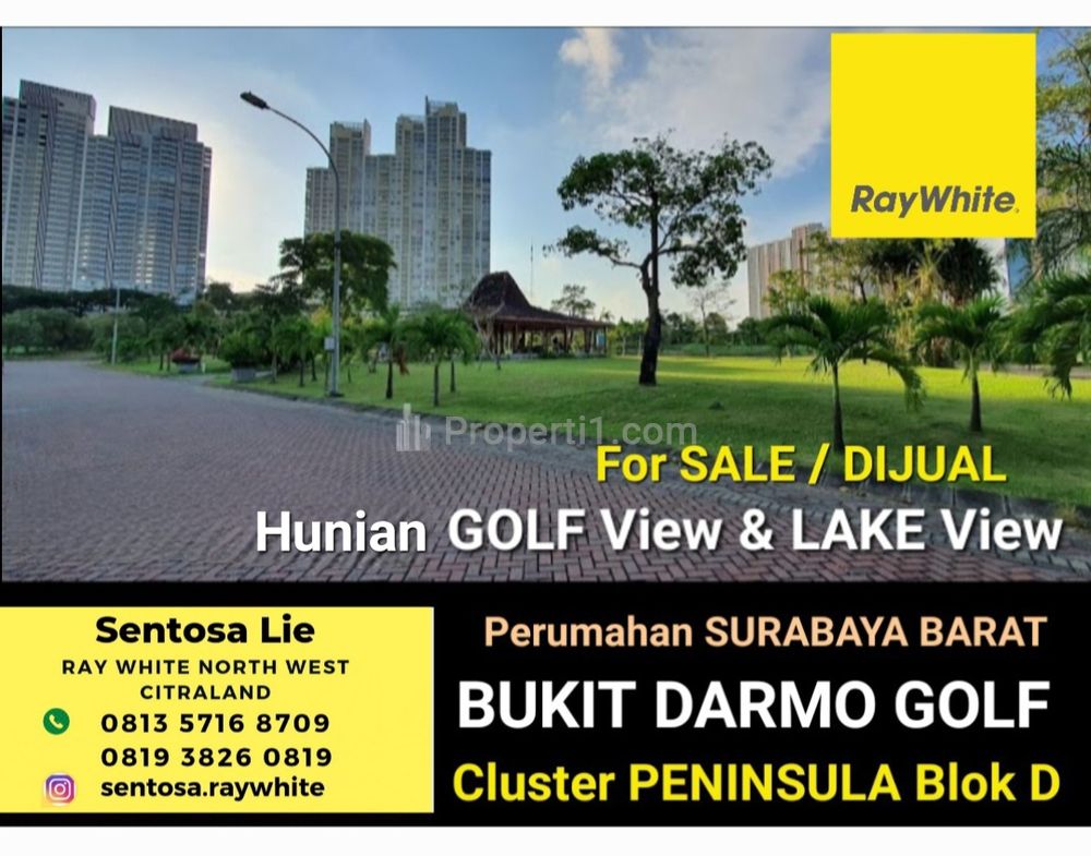 Dijual Tanah Kavling Bukit Darmo Golf - Cluster Peninsula BLOK D - GOLF View + LAKE View - Surabaya