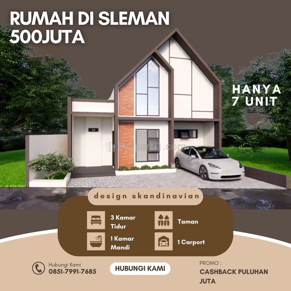  Dijual Rumah 500 Juta di Sleman, Lokasi di Belakang RS At Turots