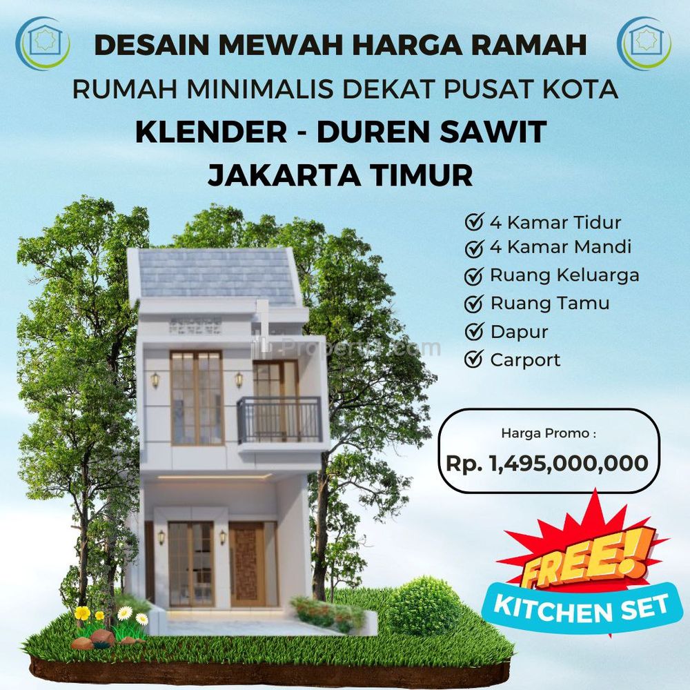 Jual Rumah 2 Lantai di Klender, Duren Sawit, Jakarta Timur Dekat Stasiun dan Busway