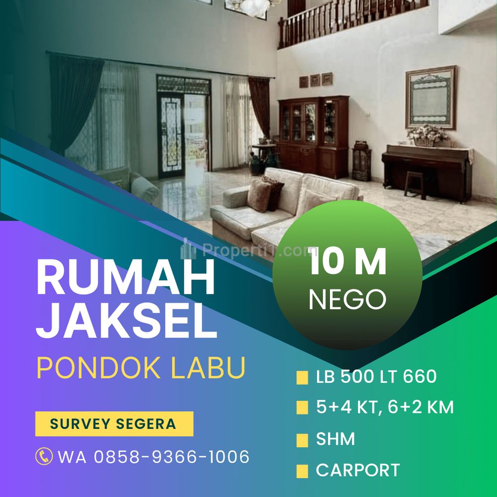 Jual Rumah di Jaksel Pondok Labu, 2 Lantai, Dekat ke Exit Tol Andara