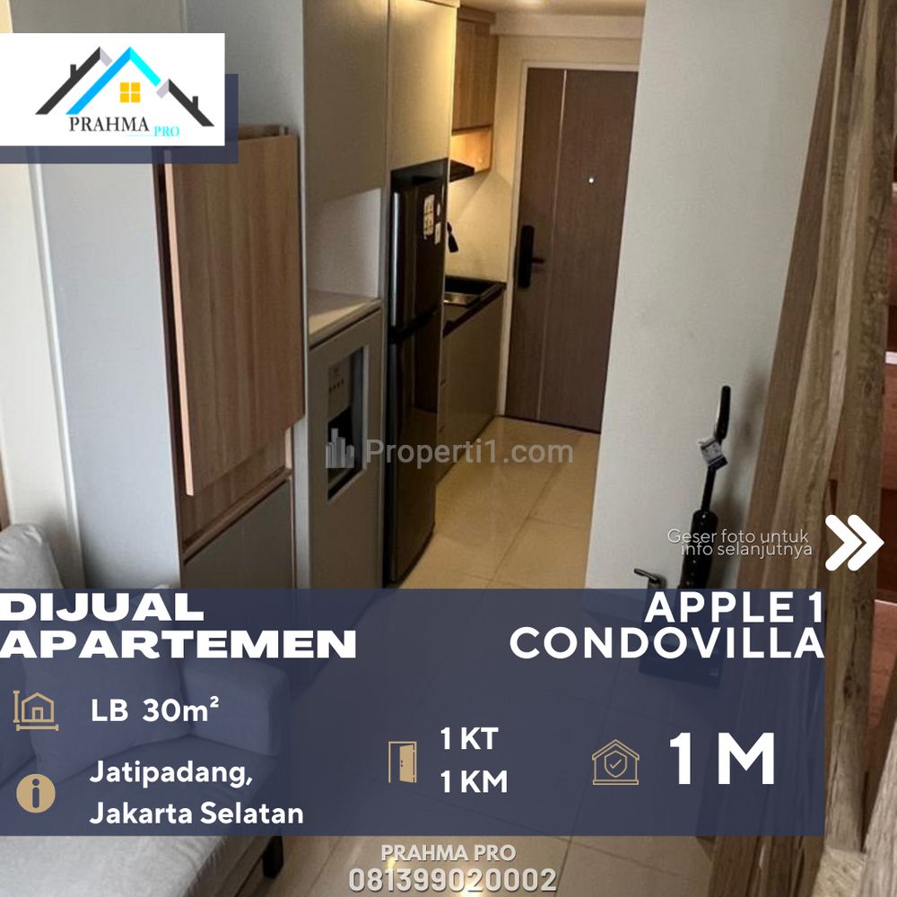 Dijual Cepat Apartemen Apple 1 Condovilla 1BR Harga Terjangkau di Jatipadang Jakarta Selatan
