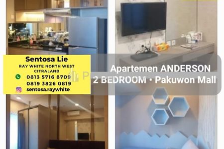 Dijual Apartemen Anderson Pakuwon Mall Tipe 2 Kamar Tidur FULL Furnished MODERN