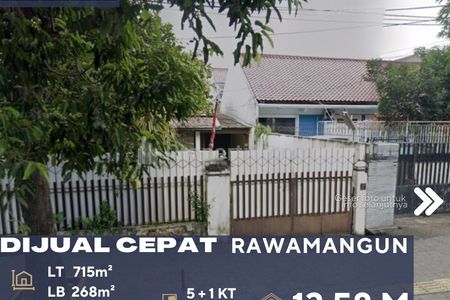 Dijual Rumah Lokasi Strategis Samping Jalan Raya di Daerah Rawamangun Jakarta Timur