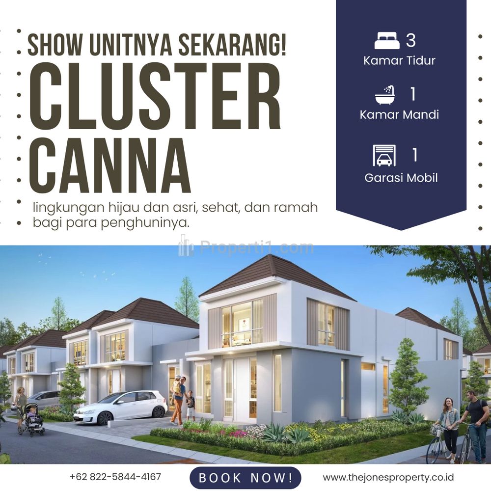 Dijual Rumah di Cluster Canna Type 8X12 Tangerang