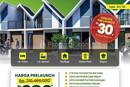 Jual Rumah Modern Minimalis Cluster Cinangka Sawangan Depok