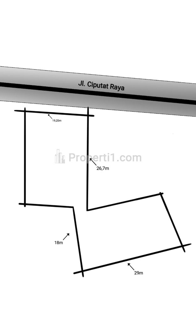Jual Tanah 1000 Meter Persegi SHM di Raya Ciputat, Dekat Pondok Indah, Kebayoran Lama, Jakarta Selatan