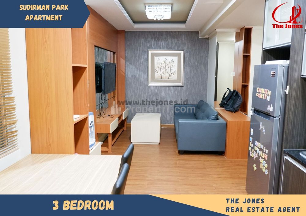 Sewa Apartemen Sudirman Park 3 Bedroom Fully Furnished, Dekat Citywalk Sudirman, LSPR, Gedung Sahid Sudirman Center, dan Stasiun MRT Setiabudi