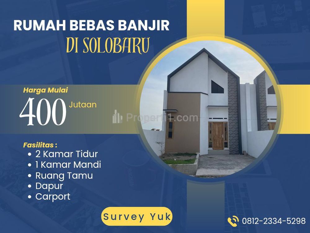 Jual Rumah Strategis Barat RS Indriati Solo Baru Hunian di Sukoharjo