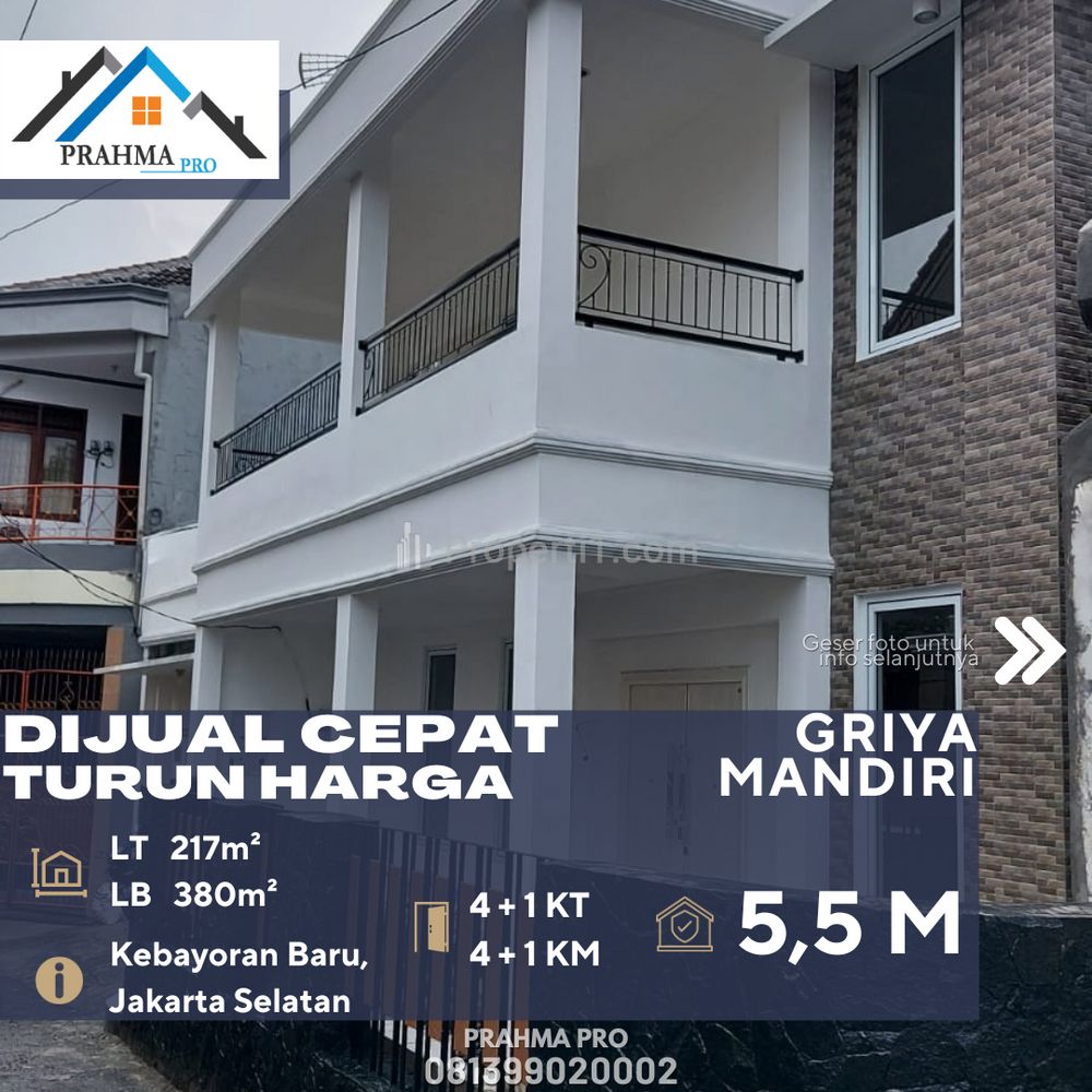Dijual Rumah Murah Brand New Modern Minimalis Dalam Komplek Siap Huni di Kebayoran Baru, Jakarta Selatan