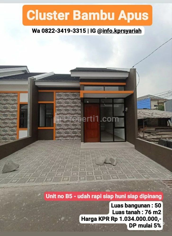Jual Rumah Cluster Siap Huni di Bambu Apus Cipayung, Jakarta Timur Dekat Mabes