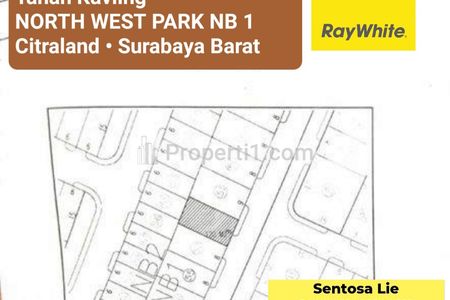 Jual Tanah North West Park NB1 Citraland Surabaya Barat dekat Sekolah Citra Berkat , Sport Center, Bukit Palma