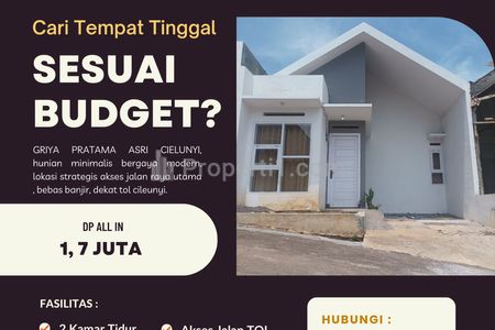 Jual Rumah Modern Cileunyi Bandung dengan Desain Kekinian, 2 Kamar Tidur dan Taman Luas