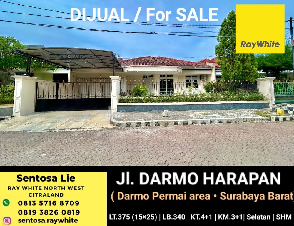 Jual MURAH Rumah Darmo Harapan Surabaya - Darmo Permai Area dekat HOKKY Buah, Pasar Modern Puncak Permai