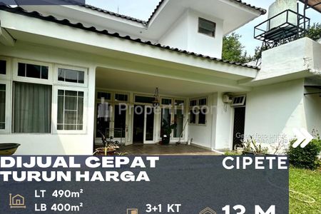 Dijual Cepat Rumah Cantik Kokoh Halaman Luas Quiet Area di Cipete Jakarta Selatan