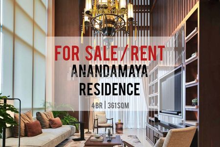 Sewa Apartemen Anandamaya Residence, Private Pool, 4BR, 361sqm, Baru, Furnished, Elegance Interior Design, Direct Owner, YANI LIM 08174969303