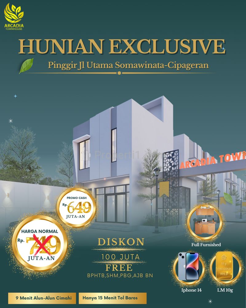 Jual Rumah Full Furnish 2 Lantai di Cipageran Cimahi, Akses Mudah Dekat Tol Baros