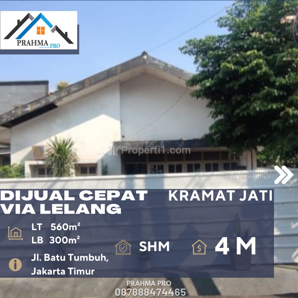 Dijual Cepat Rumah Via Lelang di Daerah Kramat Jati Jakarta Timur