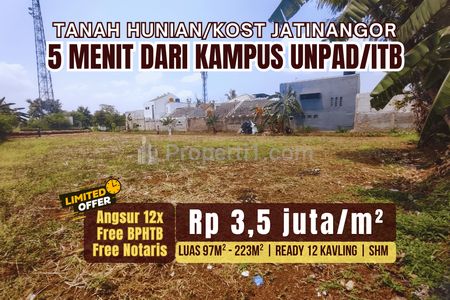 Jual Tanah Kavling Kost di Jatinangor Sumedang, Bisa Cicil, 6 Menit ke Unpad