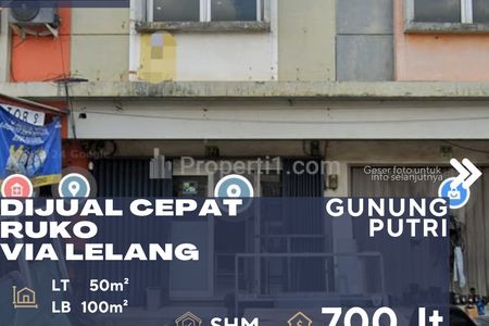 Dijual Cepat Ruko Via Lelang di Gunung Putri Bogor