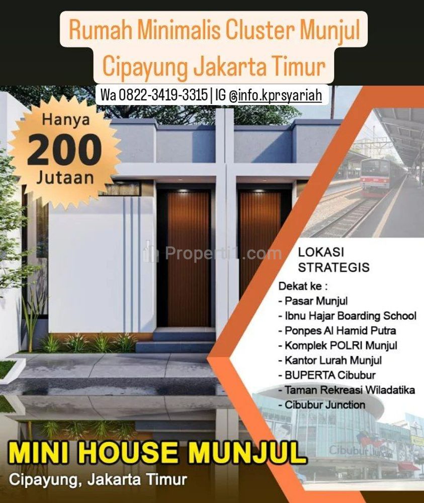 Jual Rumah Cluster Minimalis Dekat Pasar Munjul di Cipayung, Jakarta Timur