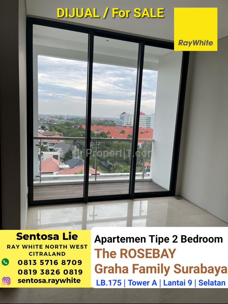 Dijual Apartemen The Rosebay Graha Family Tipe 2 Kamar Tidur Kosongan -  TOWER A - Lantai 9 - Best View Kota - Dekat Pakuwon Mall, Sekolah PETRA
