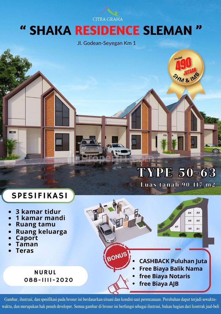 Dijual Rumah 3 Kamar Tidur Dekat Pasar Godean Sleman, Bisa KPR