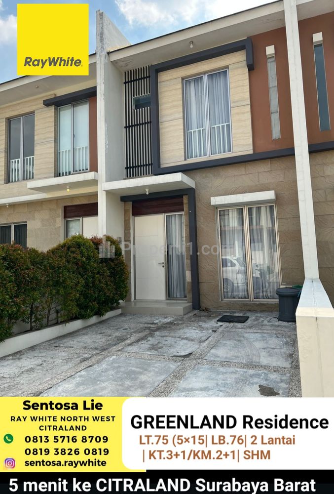 Jual MURAH Rumah Greenland Residence Menganti Gresik, Dekat 5 Menit ke Citraland Surabaya, Pakuwon Mall, PTC, Supermall